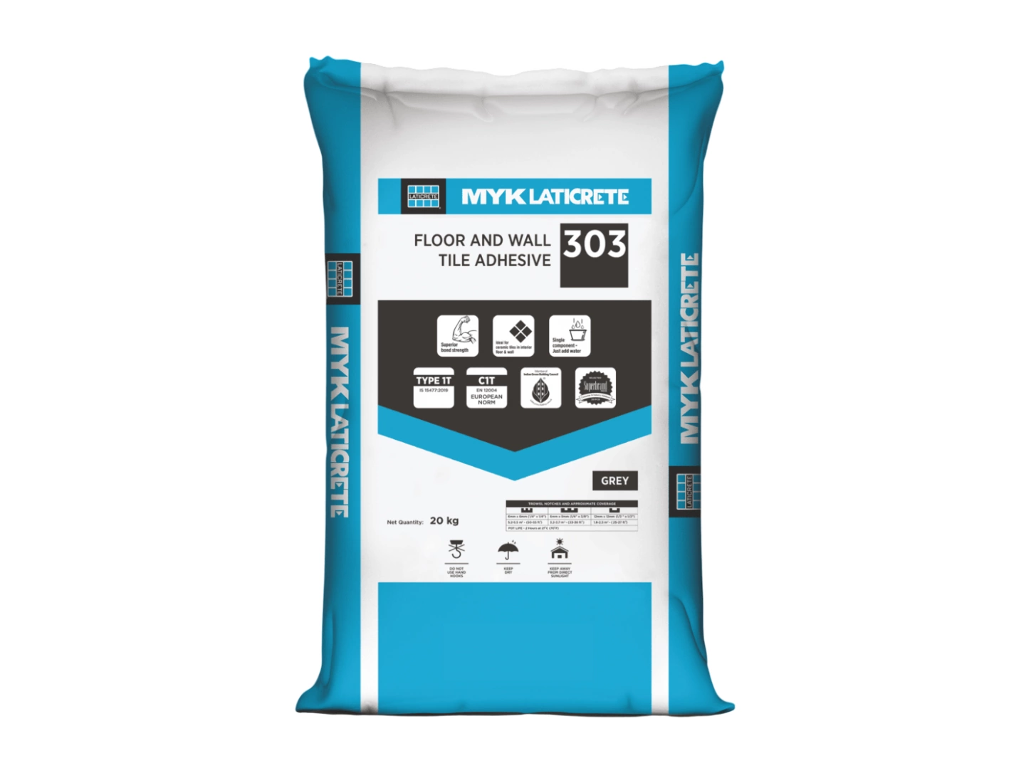 Original MYK Laticrete 303 tile adhesive bag